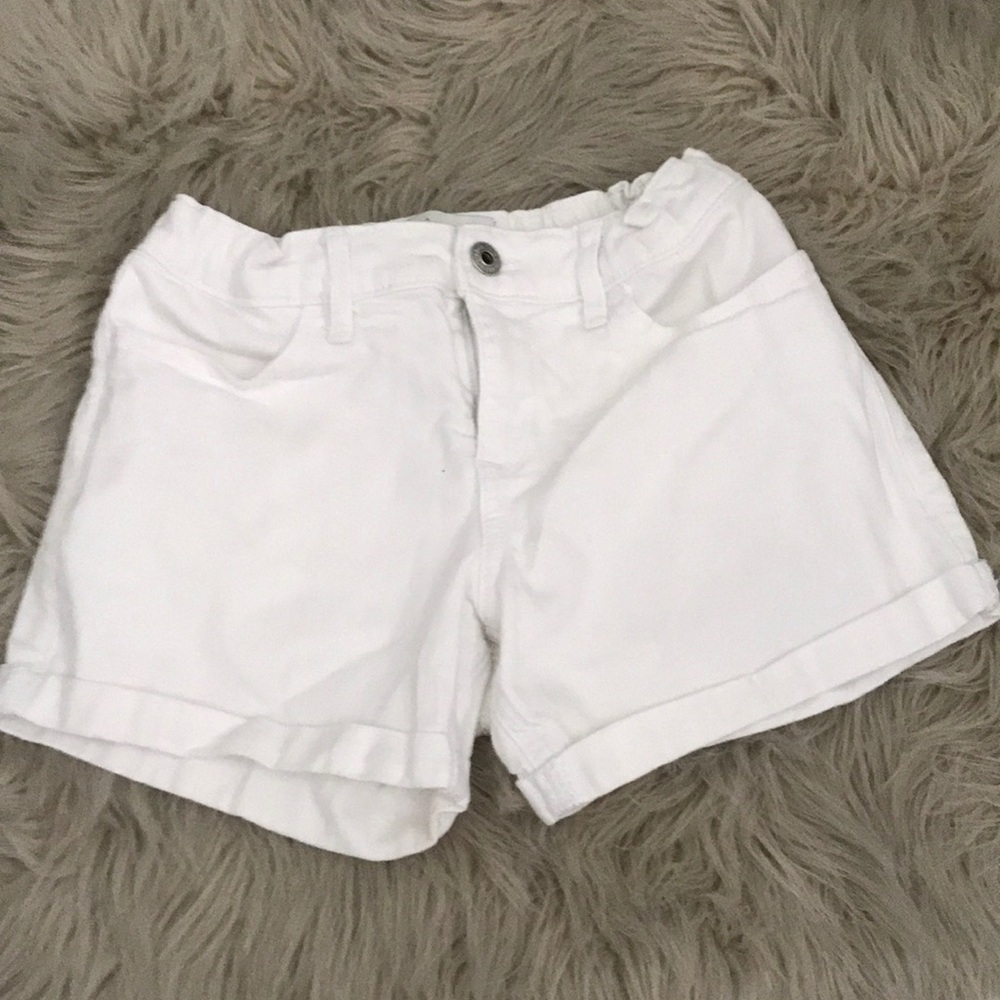 ABERCROMBIE KIDS Mid Rise Midi Shorts Big Girls White Jeans Shorts | 13-14
